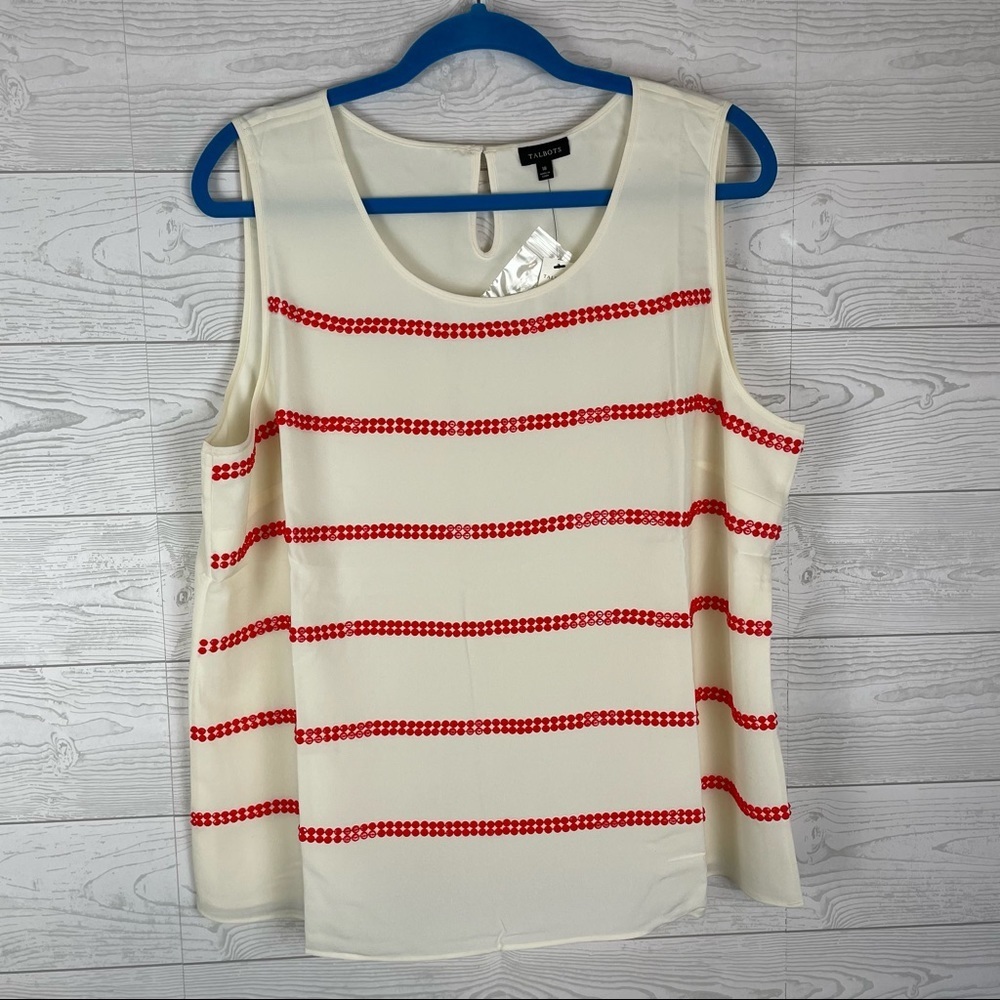 Talbots Beaded Sleeveless Blouse Size 18 NWT